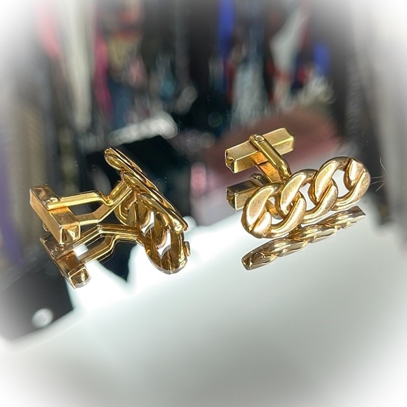 💕Beautiful Goldtone Vintage Chain Cufflinks💕 - Picture 3 of 4